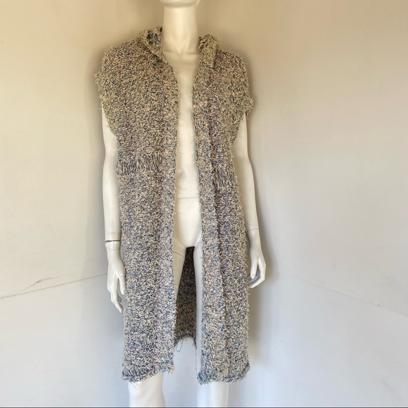 Free People open front long fuzzy cardigan hoodie XS - Picture 3 of 7